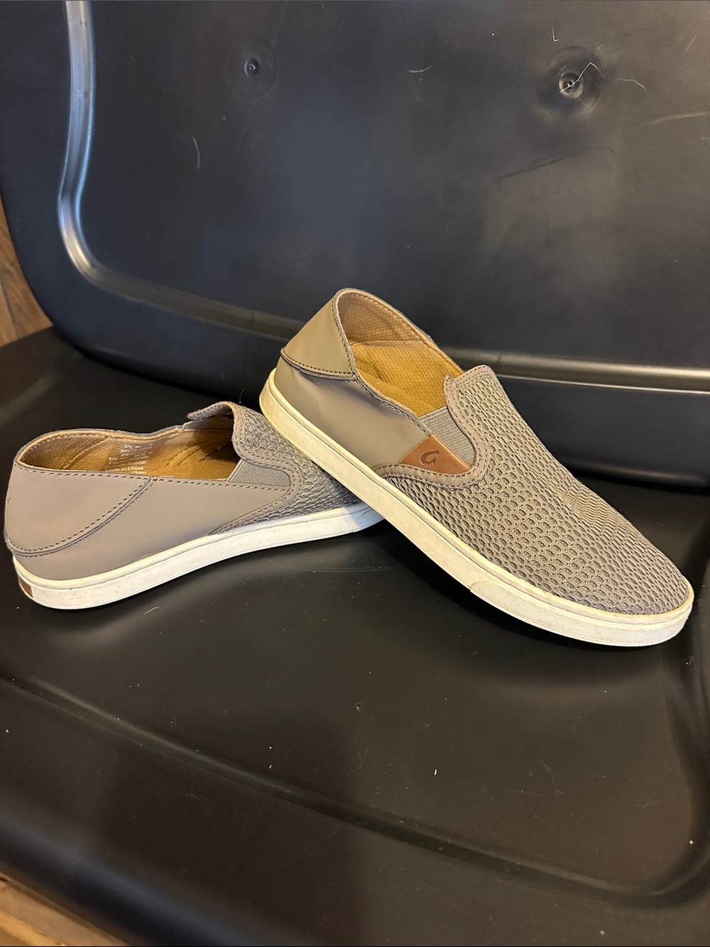 OluKai Women's Slip-On Flats in Taupe